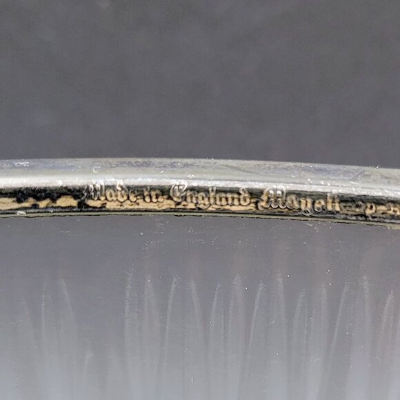 Vintage Crystal Heavy Cut Glass Bowl Rimmed With Silver Made In England Read - Picture 4 of 8